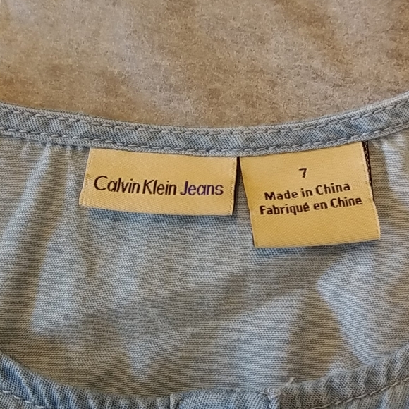 Calvin Klein Girls Size 7 Jean Dress - Picture 5 of 7